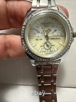 Tissot 1853 Vintage Off White Ivory Saphire Crystal For Parts