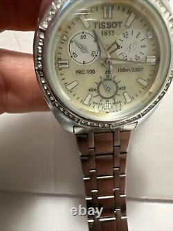 Tissot 1853 Vintage Off White Ivory Saphire Crystal For Parts