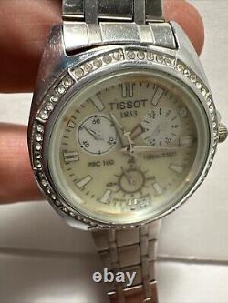 Tissot 1853 Vintage Off White Ivory Saphire Crystal For Parts