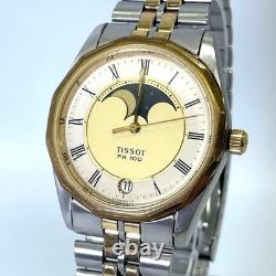 Tissot PR100 SS Men's Watch Moonphase Date 34mm Case 18cm7.1in Wrist Not Working
