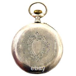 Tramway O. Dusonchet White Dial Sterling Silver Pocket Watch For Parts Or Repairs