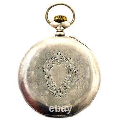 Tramway O. Dusonchet White Dial Sterling Silver Pocket Watch For Parts Or Repairs