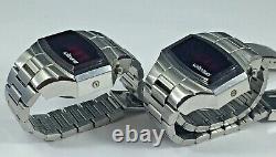 Two Wittnauer Polara Red LED Men's Watches, For Parts or Repair, Partially Work