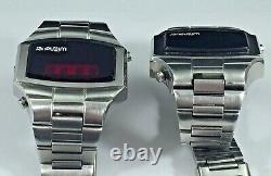 Two Wittnauer Polara Red LED Men's Watches, For Parts or Repair, Partially Work