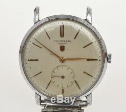Universal Geneve vintage 36mm steel watch 1954/55 cal. 262 not working sold AS IS