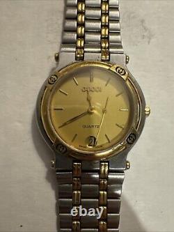 Used Mens Gucci Watch FOR PARTS OR REPAIR one of the hands is broken off