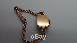 VINTAGE 14K ROSE GOLD LADY ELGIN WATCH 107025 11.92 grms FOR PARTS ONLY
