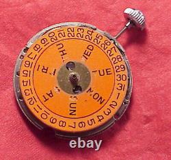 VINTAGE 36000 SST WRISTWATCH MOVEMENT ONLY Zodiac SeaWolf Yachting 1970s RUNNING