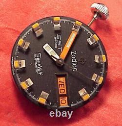 VINTAGE 36000 SST WRISTWATCH MOVEMENT ONLY Zodiac SeaWolf Yachting 1970s RUNNING