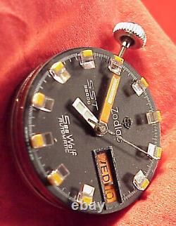 VINTAGE 36000 SST WRISTWATCH MOVEMENT ONLY Zodiac SeaWolf Yachting 1970s RUNNING