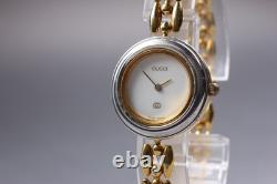 VINTAGE As-Is Gucci 11/12 Change Bezel Gold Quartz Women's Watch From JAPAN