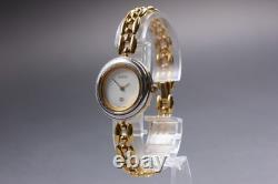 VINTAGE As-Is Gucci 11/12 Change Bezel Gold Quartz Women's Watch From JAPAN