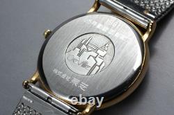 VINTAGE As-Is OMEGA De Ville Cal. 1430 Date Gold Round Quartz Men's Watch JAPAN