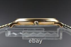 VINTAGE As-Is OMEGA De Ville Cal. 1430 Date Gold Round Quartz Men's Watch JAPAN