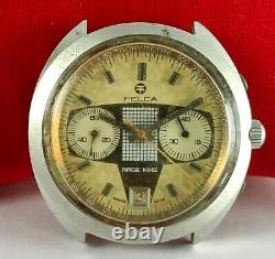 VINTAGE FELCA RACE KING CHRONOGRAPH VALJOUX 7734 NON WORKING WATCH FOR PARTs