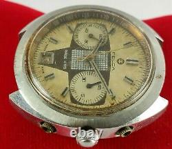 VINTAGE FELCA RACE KING CHRONOGRAPH VALJOUX 7734 NON WORKING WATCH FOR PARTs