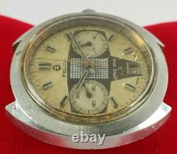 VINTAGE FELCA RACE KING CHRONOGRAPH VALJOUX 7734 NON WORKING WATCH FOR PARTs