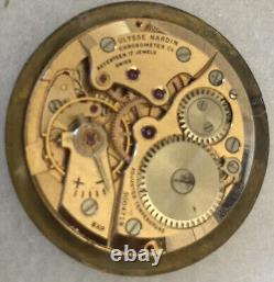 VINTAGE FOR PARTS NOT WORKING 1950's ULYSSE NARDIN WATCH FACE GOLD 17 JEWELS