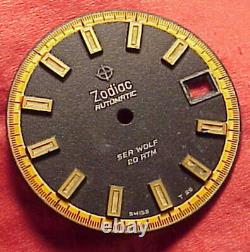 VINTAGE WRISTWATCH DIAL HANDS DATE RING ONLY Zodiac SeaWolf SUPER STYLE