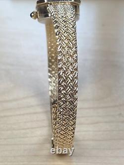 VINTAGE Women's Gold GENEVA Watch Diamond and Sapphire Mesh Band For PARTS