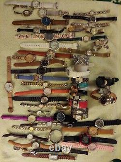 VINTAGE to Now Lot of Watches For Parts & Repair lot of 54 watches ENDING SOON