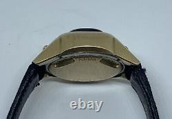 VTG 1973 Pulsar Time Computer Oval Ladies 14K GF LED Watch For Repair/Parts Mint