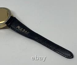 VTG 1973 Pulsar Time Computer Oval Ladies 14K GF LED Watch For Repair/Parts Mint