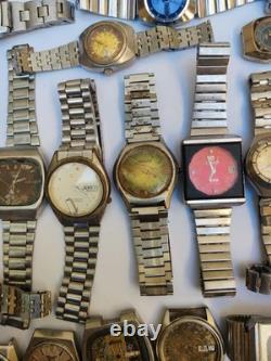 VTG Automatic Watches Lot 33pcs Seiko, Orient, Omax, 2Citizen For Parts Reapair