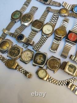 VTG Automatic Watches Lot 33pcs Seiko, Orient, Omax, 2Citizen For Parts Reapair