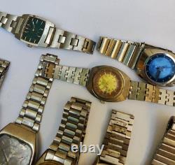 VTG Automatic Watches Lot 33pcs Seiko, Orient, Omax, 2Citizen For Parts Reapair