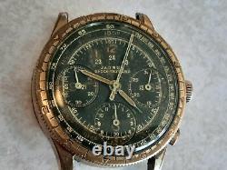 VTG Jardur Chronograph Bezelmeter 17 Jewels Olive Pushers Pilots Watch