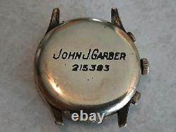 VTG Jardur Chronograph Bezelmeter 17 Jewels Olive Pushers Pilots Watch