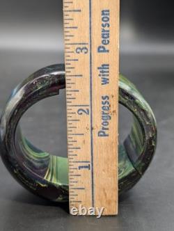 VTG Marbled Green Bakelite Clamper Watch Verdé 17 Jewels Bangle Not Working