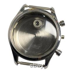 VTG NOS 34mm CHRONOGRAPH STAINLESS STEEL WATCH CASE FOR PARTS JG1-2