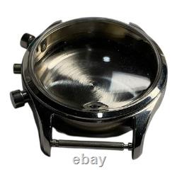 VTG NOS 34mm CHRONOGRAPH STAINLESS STEEL WATCH CASE FOR PARTS JG1-2