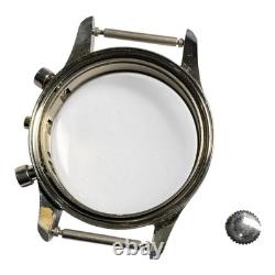 VTG NOS 34mm CHRONOGRAPH STAINLESS STEEL WATCH CASE FOR PARTS JG1-2