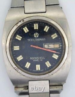 VTG SETH THOMAS ROCKSHELL Steel Wristwatch. Cal 35. For Parts