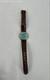VTG Vicence Milor Italy 14KT Gold Case Turquoise Dial Leather Strap Watch Read