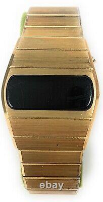 Vantage by Hamilton LED Men's Digital Watch Gold Plate Date Broken Box Manual