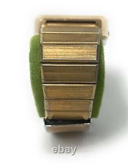 Vantage by Hamilton LED Men's Digital Watch Gold Plate Date Broken Box Manual