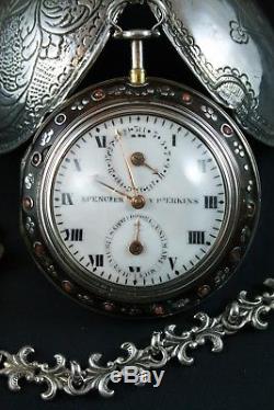 Very Rare! Spencer&perkins Quarter Repeater Quadruple Verge Fusee Pocket Watch