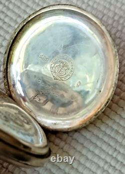 Vintage 0.900 Silver Girard Perregaux Hunter Swiss Pocket Watch For Repair Parts