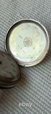 Vintage 0.900 Silver Girard Perregaux Hunter Swiss Pocket Watch For Repair Parts