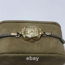 Vintage 14K Yellow Gold Ladies Watch Wittnauer Non Working (For Parts Or Repair)