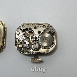 Vintage 14K Yellow Gold Ladies Watch Wittnauer Non Working (For Parts Or Repair)