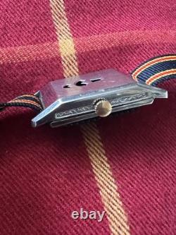 Vintage 1930s Art Deco Jump Hour Watch for Repair Restore Parts NO WORK AS IS