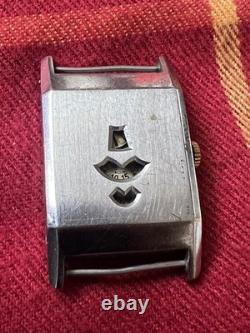 Vintage 1930s Art Deco Jump Hour Watch for Repair Restore Parts NO WORK AS IS