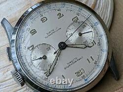 Vintage 1950's Olympic Chronograph withPatina, Landeron 51, Runs FOR PARTS/REPAIR