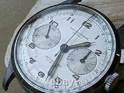 Vintage 1950's Olympic Chronograph withPatina, Landeron 51, Runs FOR PARTS/REPAIR