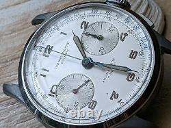 Vintage 1950's Olympic Chronograph withPatina, Landeron 51, Runs FOR PARTS/REPAIR